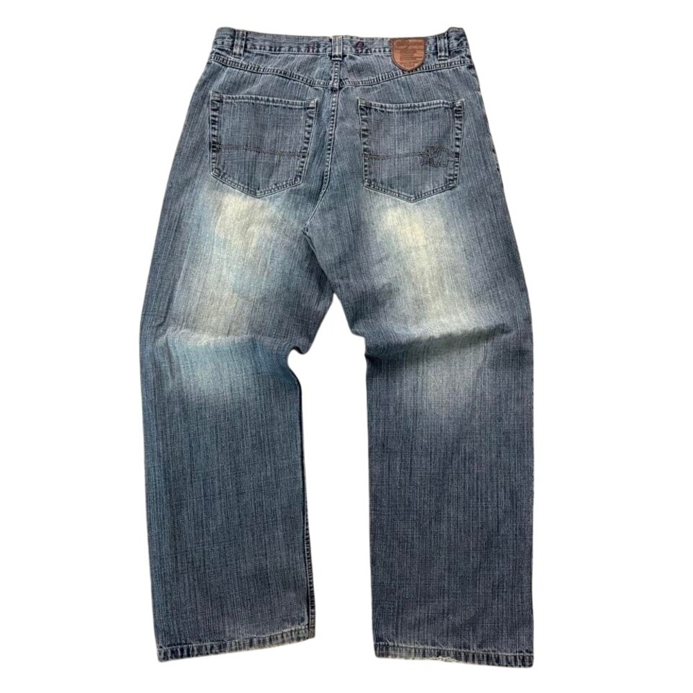 Vintage Y2K Mecca Baggy Denim Faded Wash Denim Jeans Skater Hip Hop 38x33